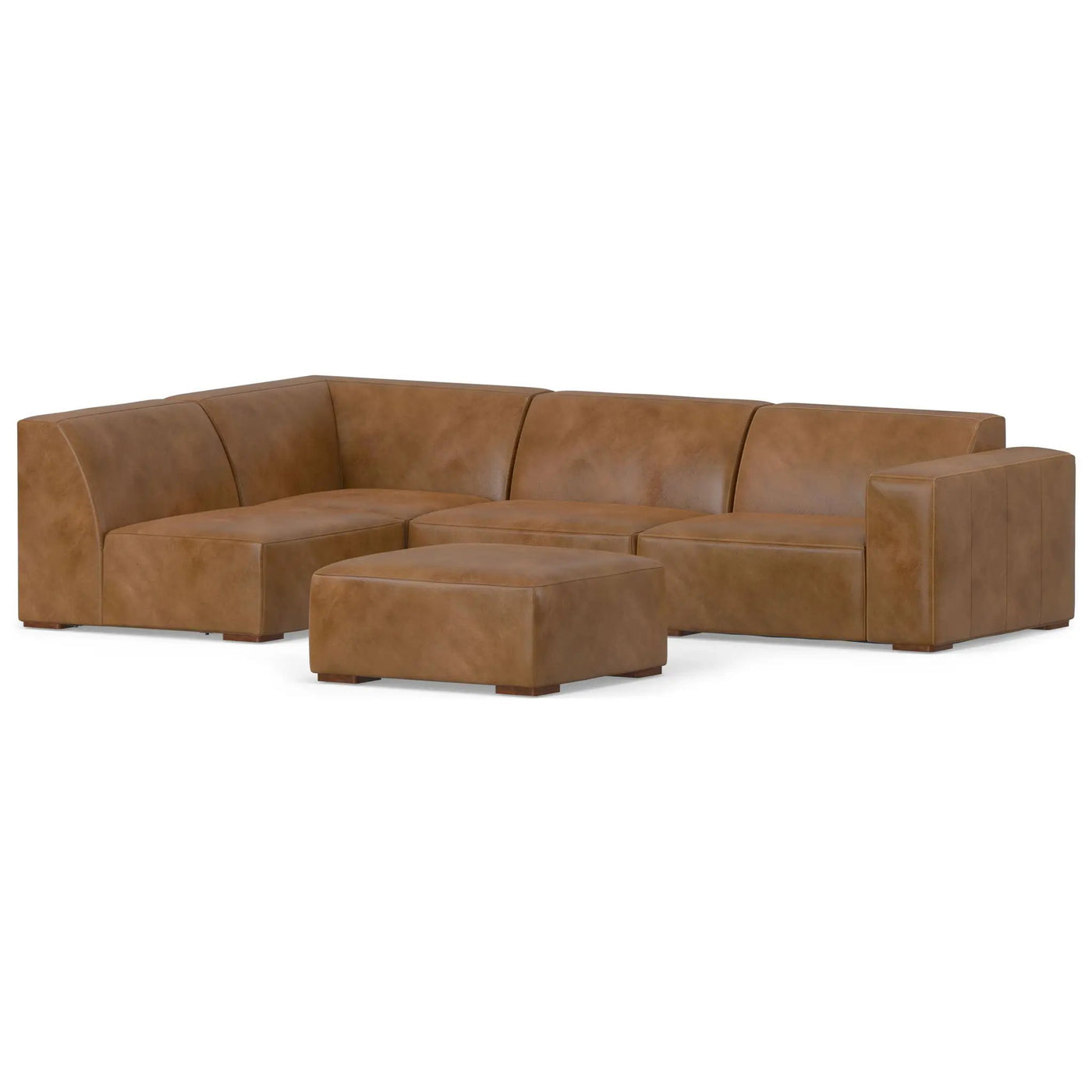 Rex - Handcrafted Sectional Sofa And Ottoman by HouseOfZazla