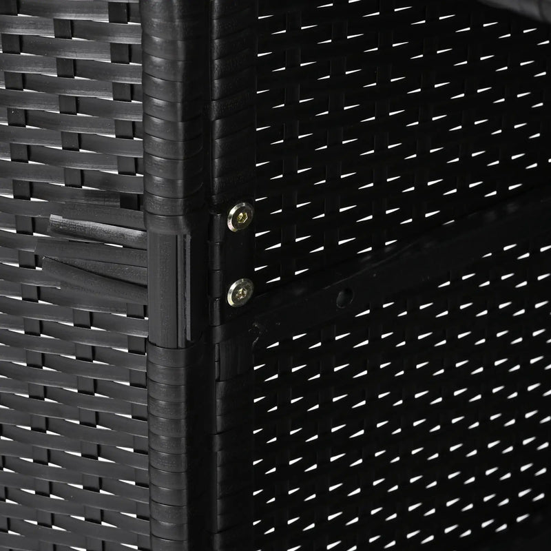K&K 47.5"W Wicker Outdoor Storage Cabinet with Tempered Glass Top by HouseOfZazla