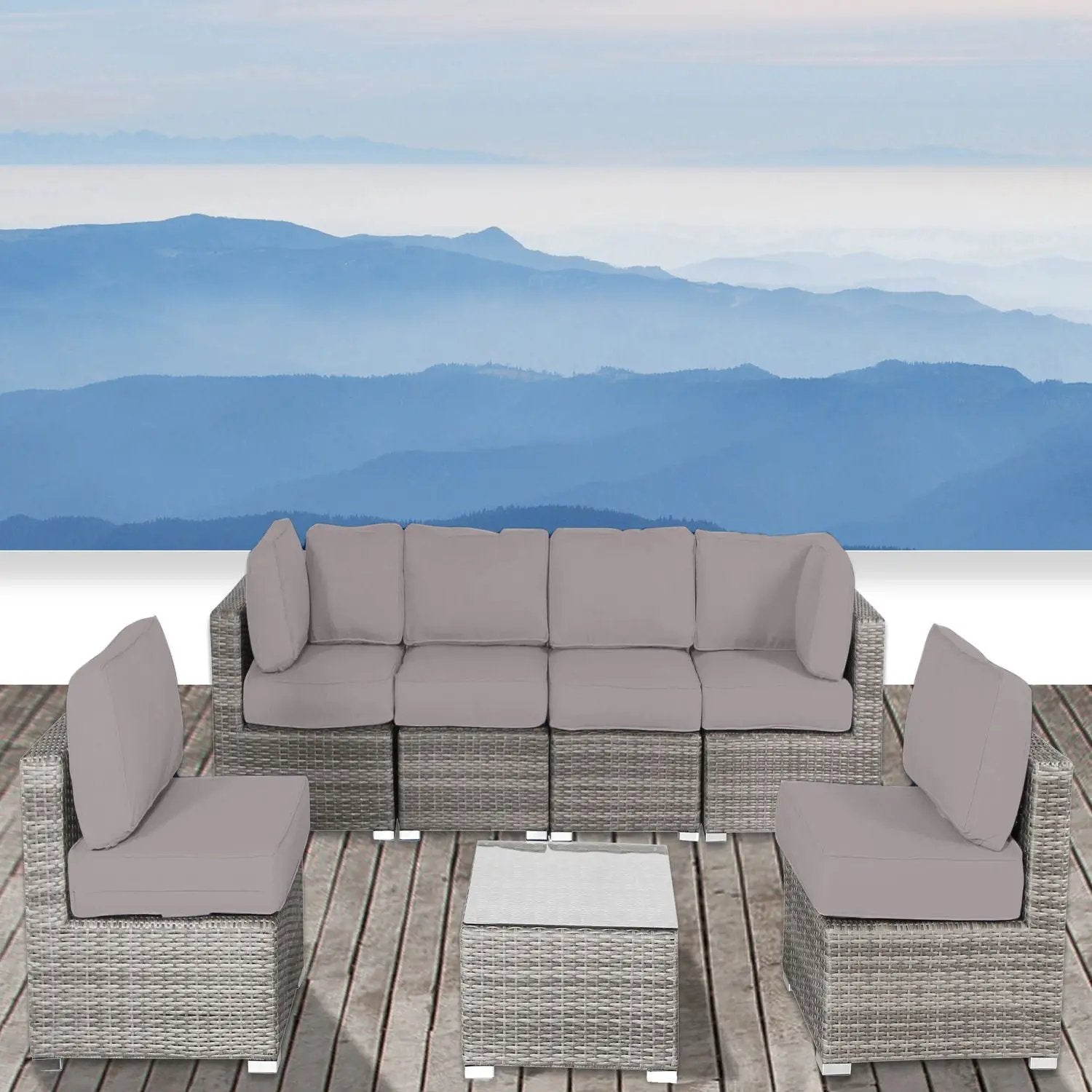 Seating Set With Cushions Handcrafted Wicker Design by HouseOfZazla