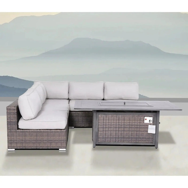 6 Piece Sectional Sofa Set With Cushions - Brown by Unique Piece Furniture
