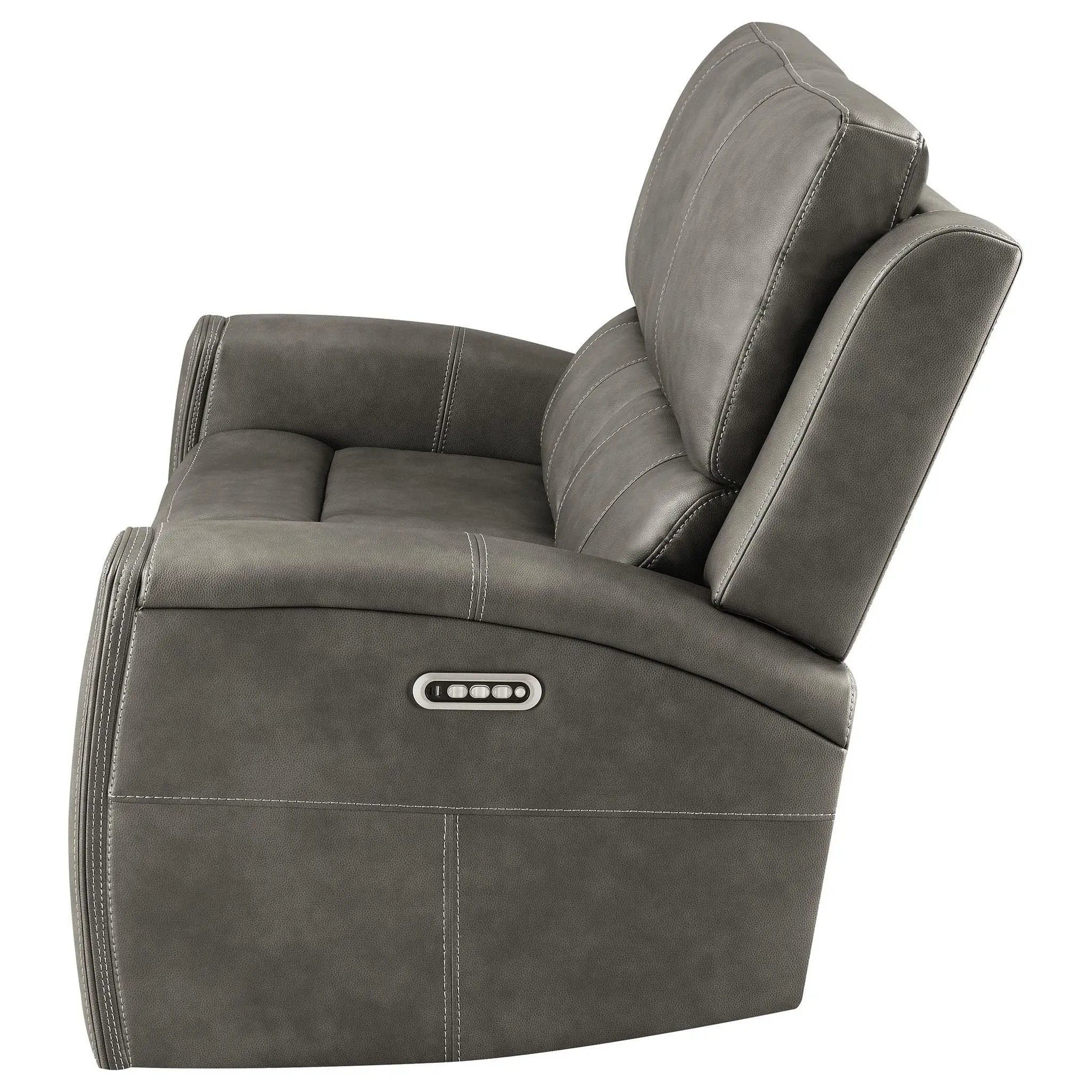 Brickston Triple Power Reclining Loveseat Charcoal by Unique Piece Furniture