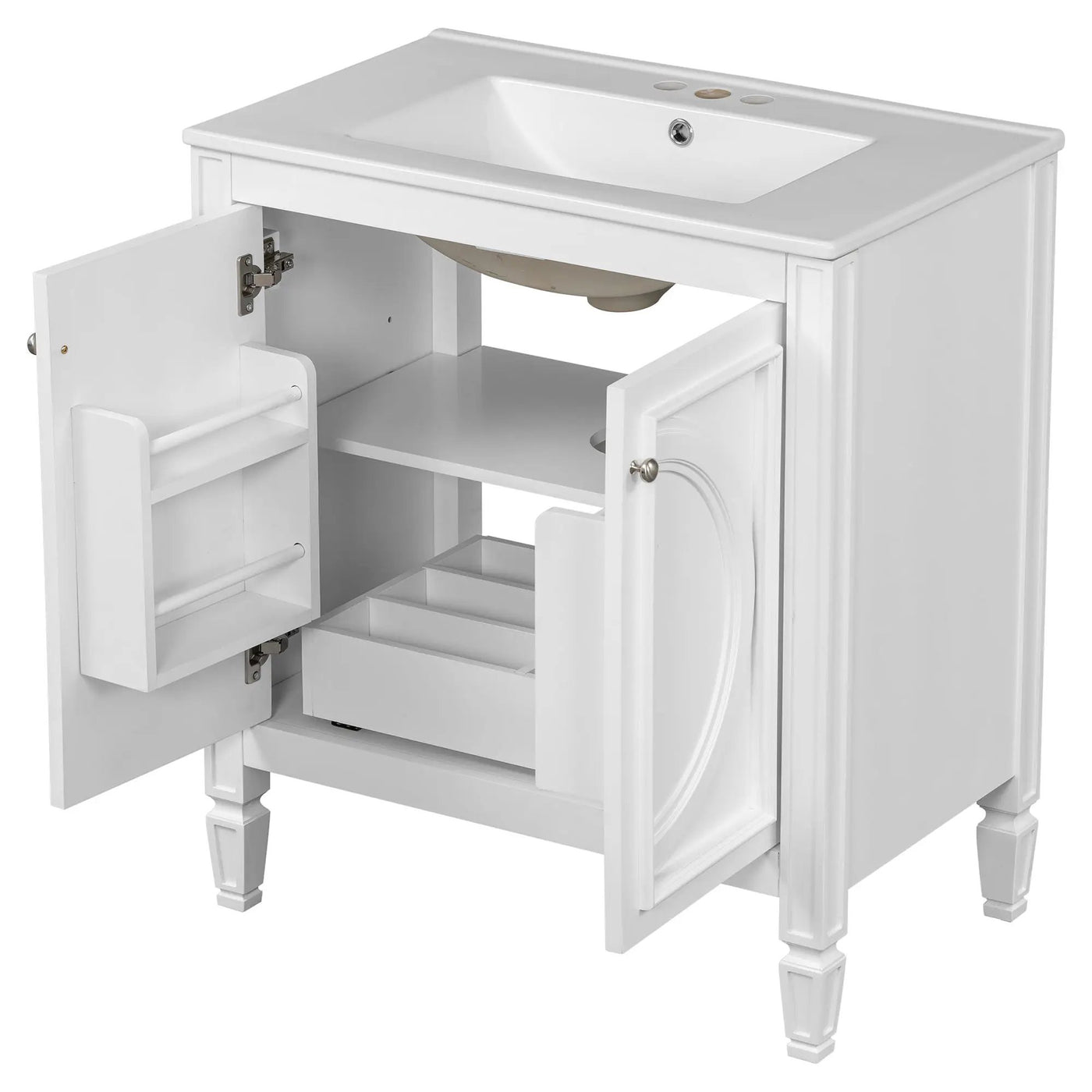 Double Sink Bathroom Vanity Set with Wall Mount Mirror Cabinet by HouseOfZazla
