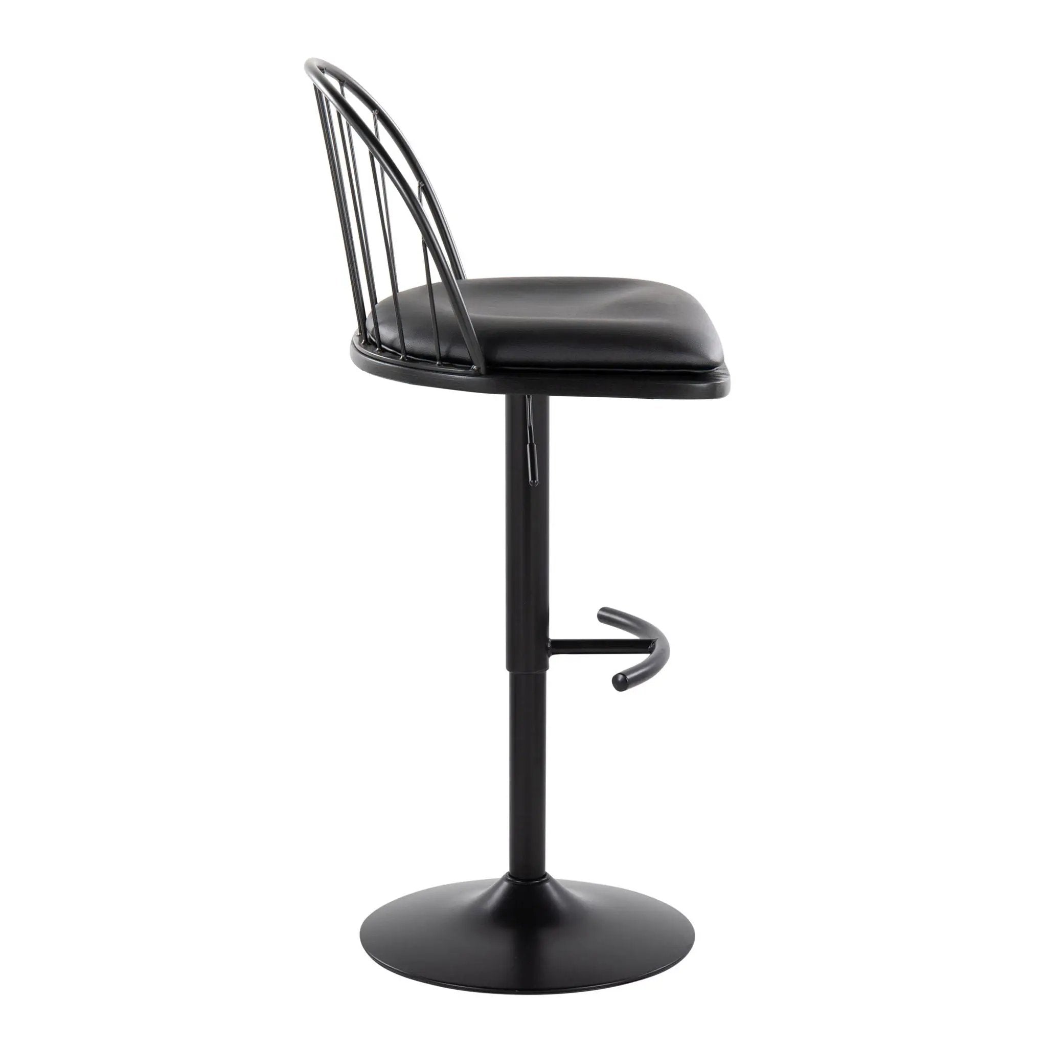 Riley - Farmhouse Adjustable Height Barstool With Swivel With Rounded T Footrest (Set of 2) by Unique Piece Furniture