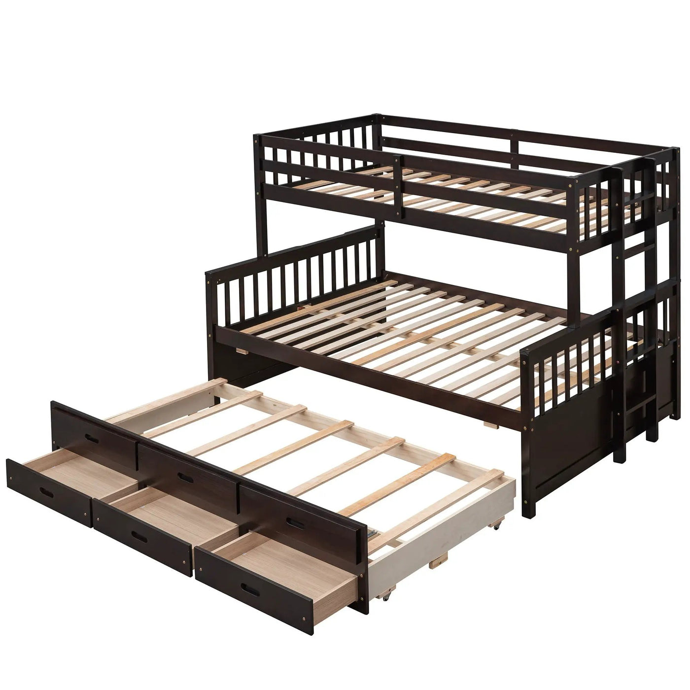 Bunk Bed With Twin Size Trundle And Drawers by Unique Piece Furniture