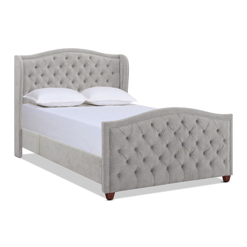 Marcella - Upholstered Shelter Headboard Bed Set by HouseOfZazla