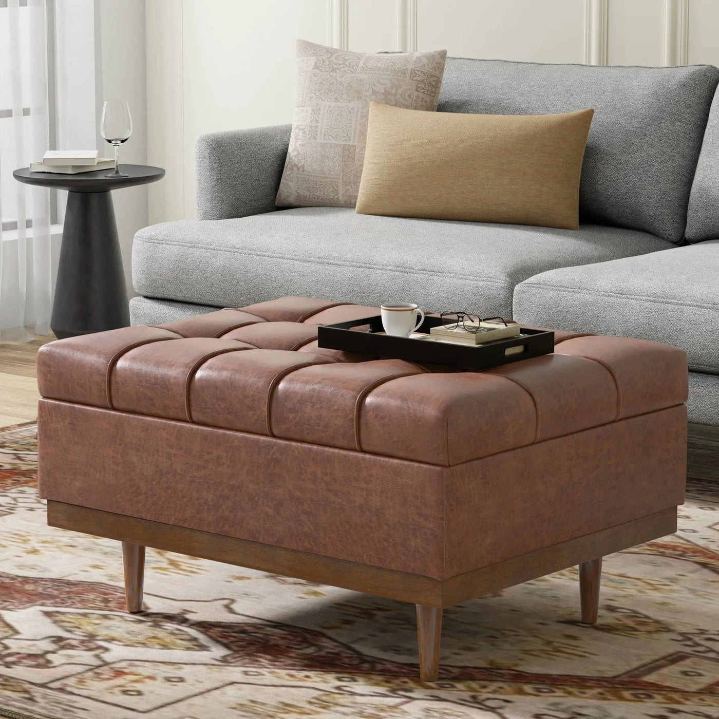 Mariah - Upholstered Lift Top Table Storage Ottoman by HouseOfZazla