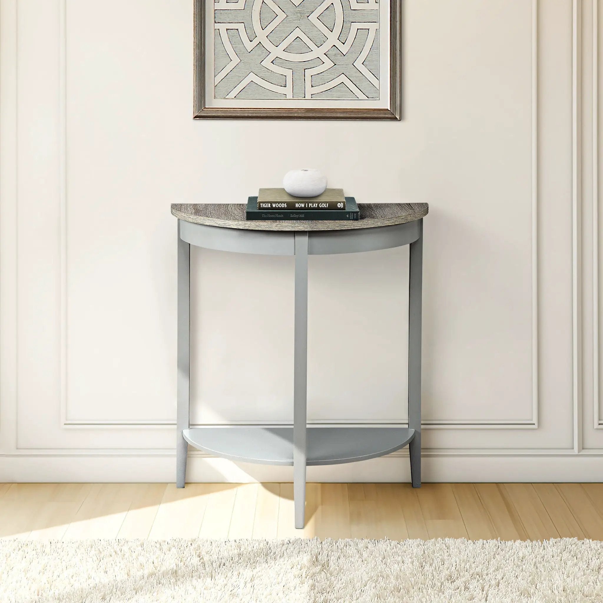 Justino Console Table - Gray / Oak by HouseOfZazla