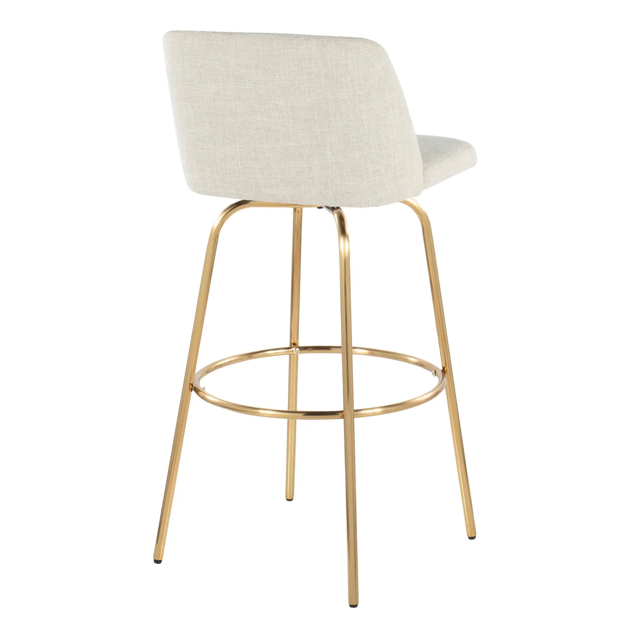 Toriano - Contemporary Fixed Height Barstool With Swivel And Round Footrest (Set of 2) by Unique Piece Furniture