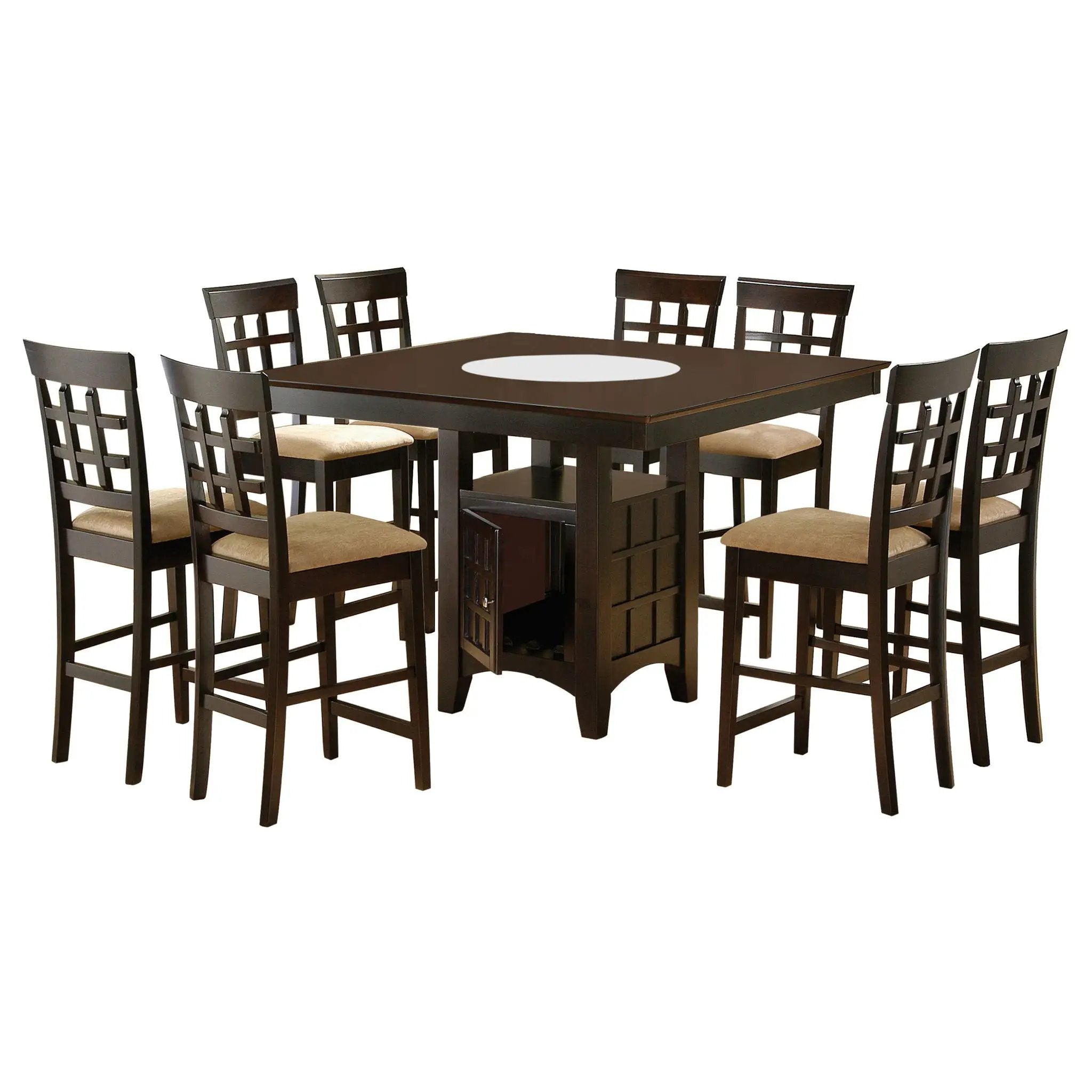 Gabriel 9-piece Square Counter Height Dining Set Cappuccino by Unique Piece Furniture