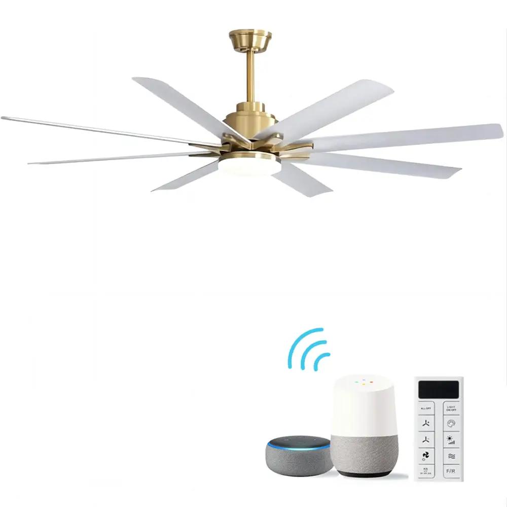 66 Inch Modern Smart Ceiling Fan with Reversible DC Motor and LED Light by HouseOfZazla