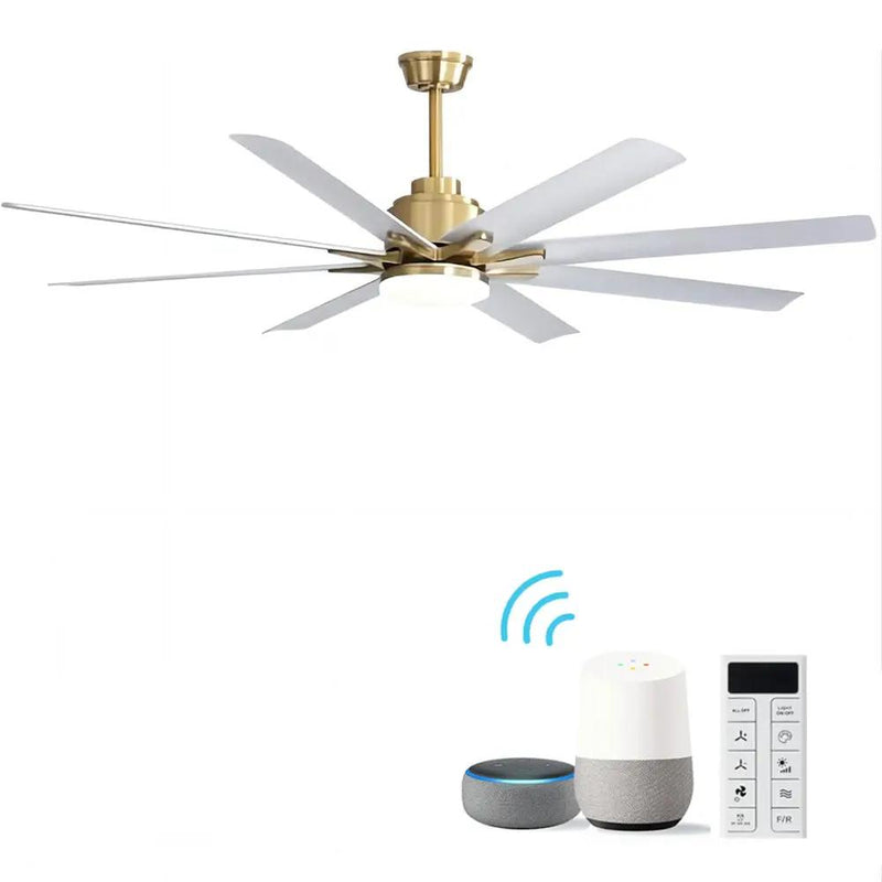 66 Inch Modern Smart Ceiling Fan with Reversible DC Motor and LED Light by HouseOfZazla