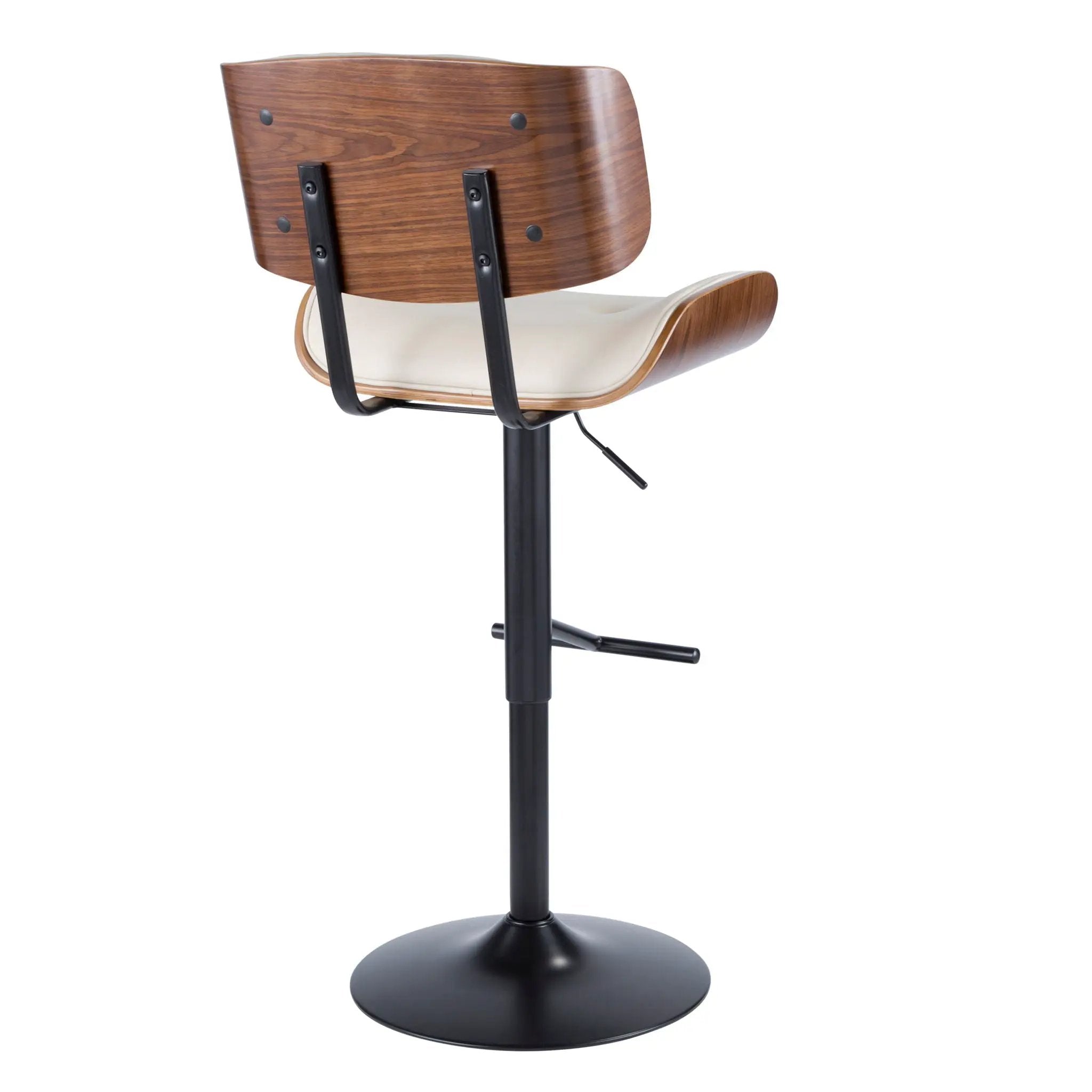 Lombardi - Mid Century Modern Adjustable Barstool With Swivel With Straight T Footrest (Set of 3) by Unique Piece Furniture