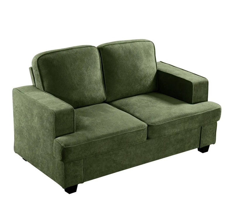 Modern Loveseat, Comfortable 2 Seater Couch With Deep Seating, Loose Back Cushions, Wide Arms by Unique Piece Furniture