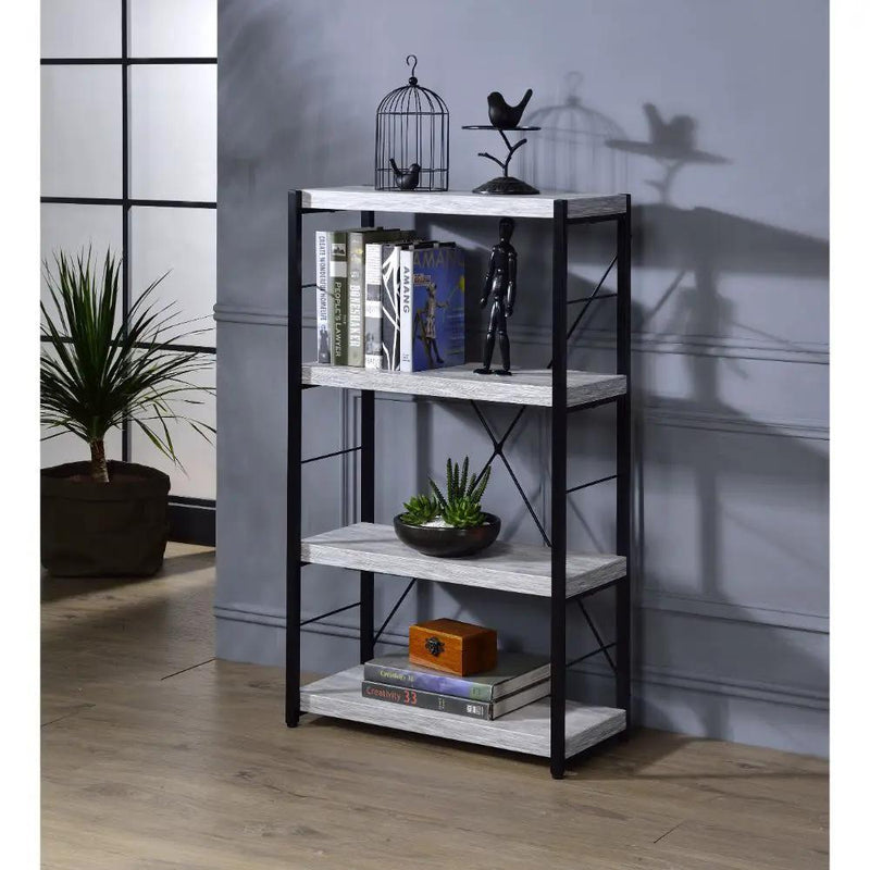 Jurgen - Bookshelf - Antique White & Black by Unique Piece Furniture