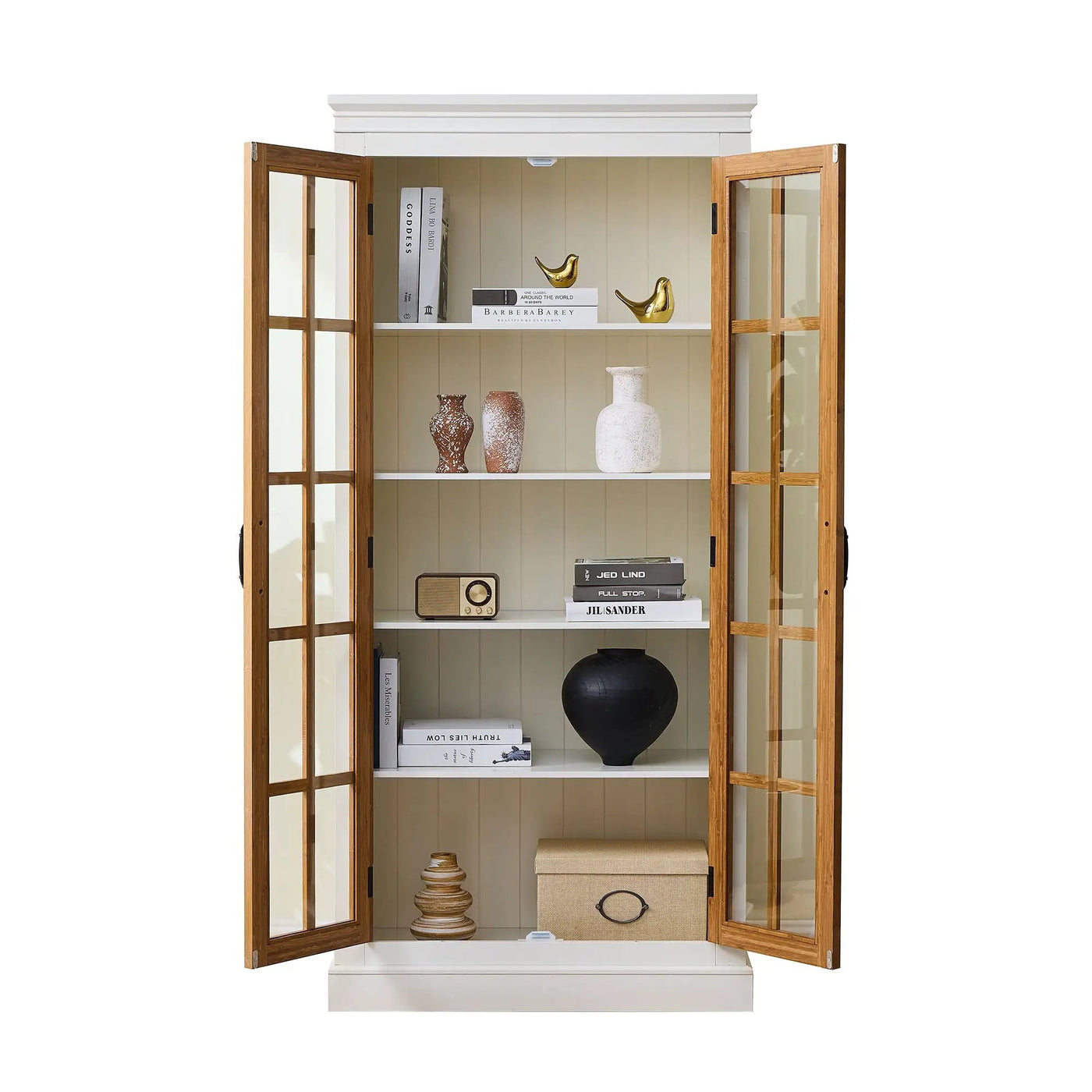 Rustic Style Display Cabinet With Glass Doors For Collectibles by HouseOfZazla