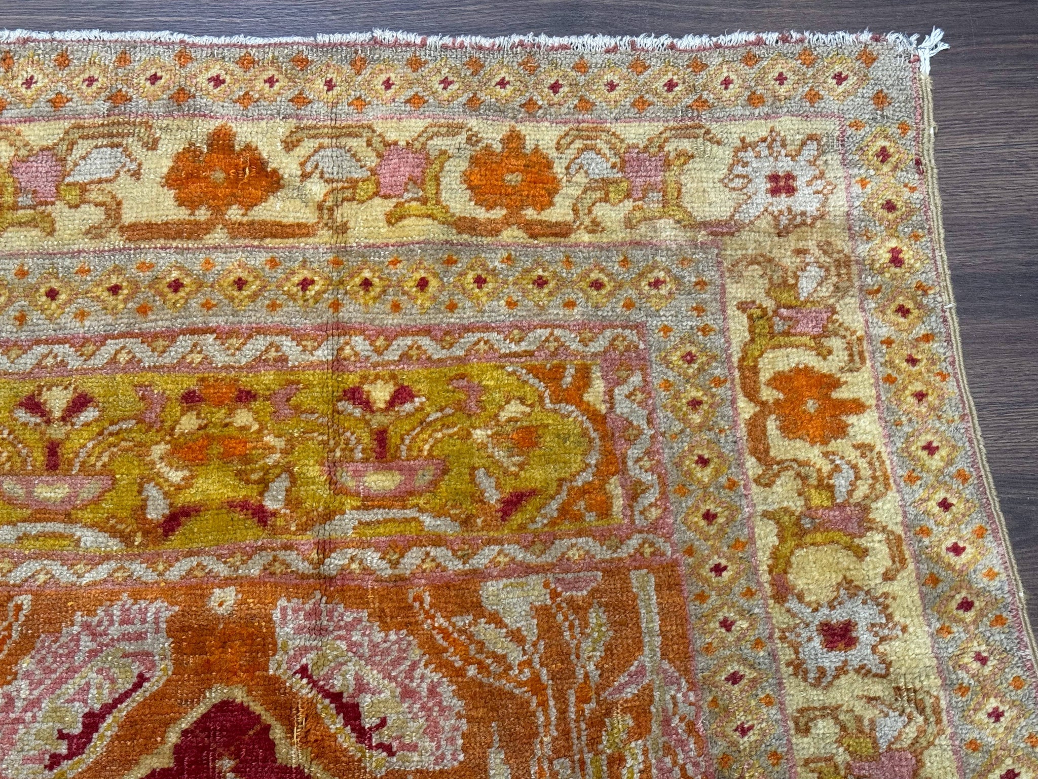Antique Turkish Prayer Rug 4x6, Red and Golden Mustard, Mihrab Design, Anatolian Carpet by Jewel Rugs