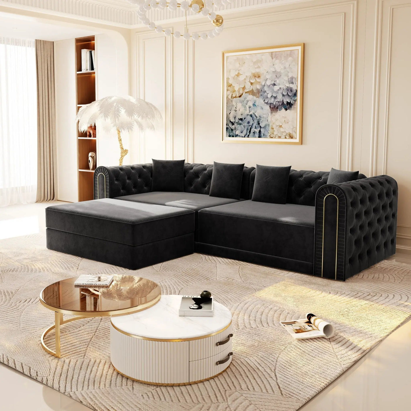 3-In-1 Convertible Sleeper Sofa With Movable Ottoman For Living Room by HouseOfZazla