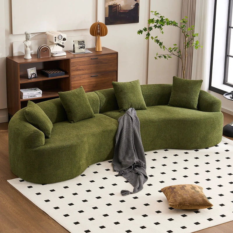 4 Seater Sofa With Fabric, 30D, 60 Hardness Full Sponge, 4 Pillow For Living Room, Home Furniture Sleeper Sectional Sofa For Apartment by HouseOfZazla