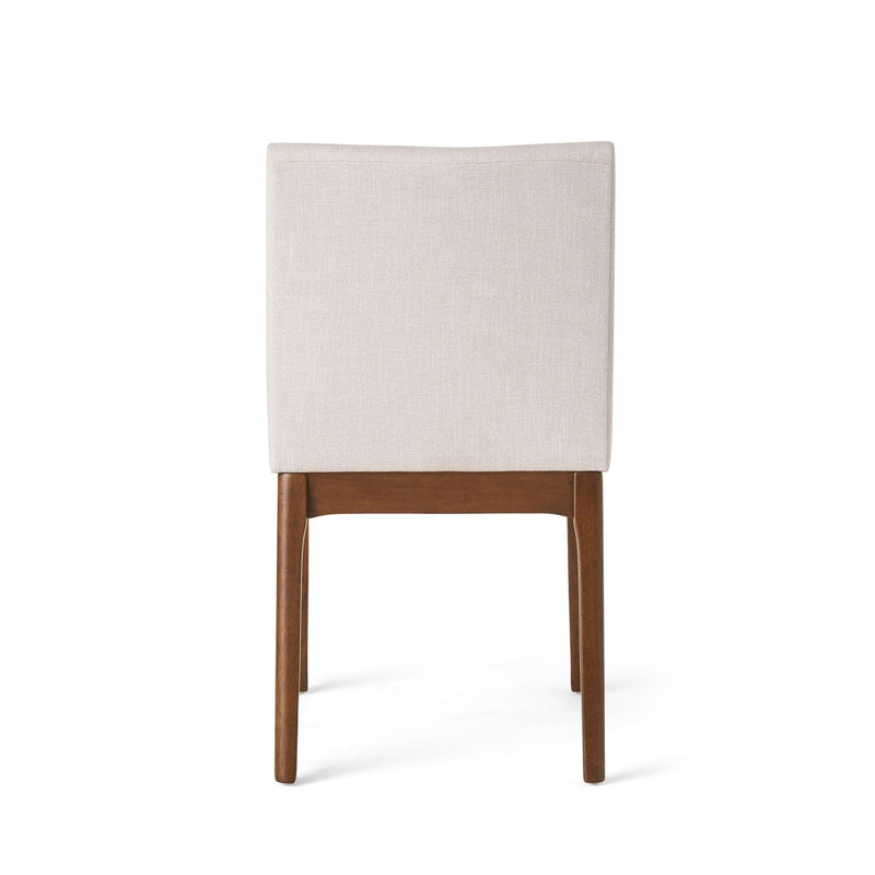Dining Chairs with Upholstered Seat and Backrest (Set of 2) - Light Beige / Walnut by HouseOfZazla