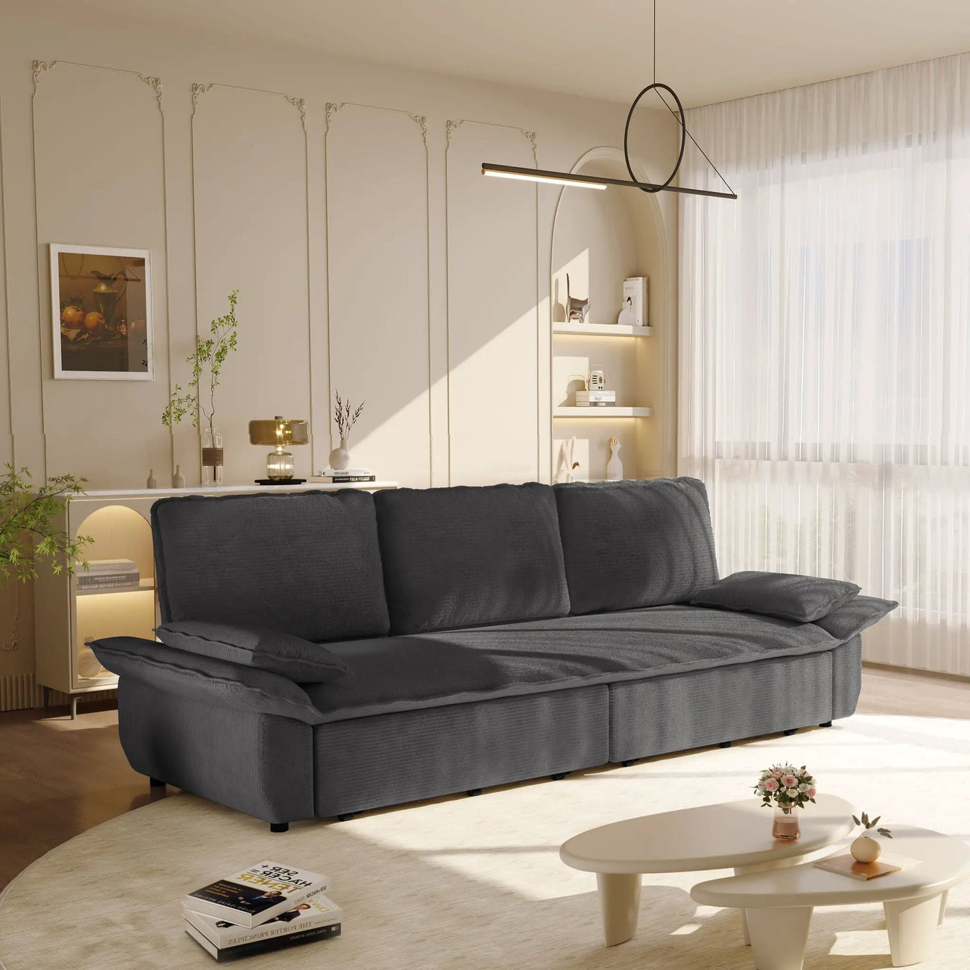 King Size Pull Out Sofa Bed, 3 In 1 Convertible Multifunctional by HouseOfZazla