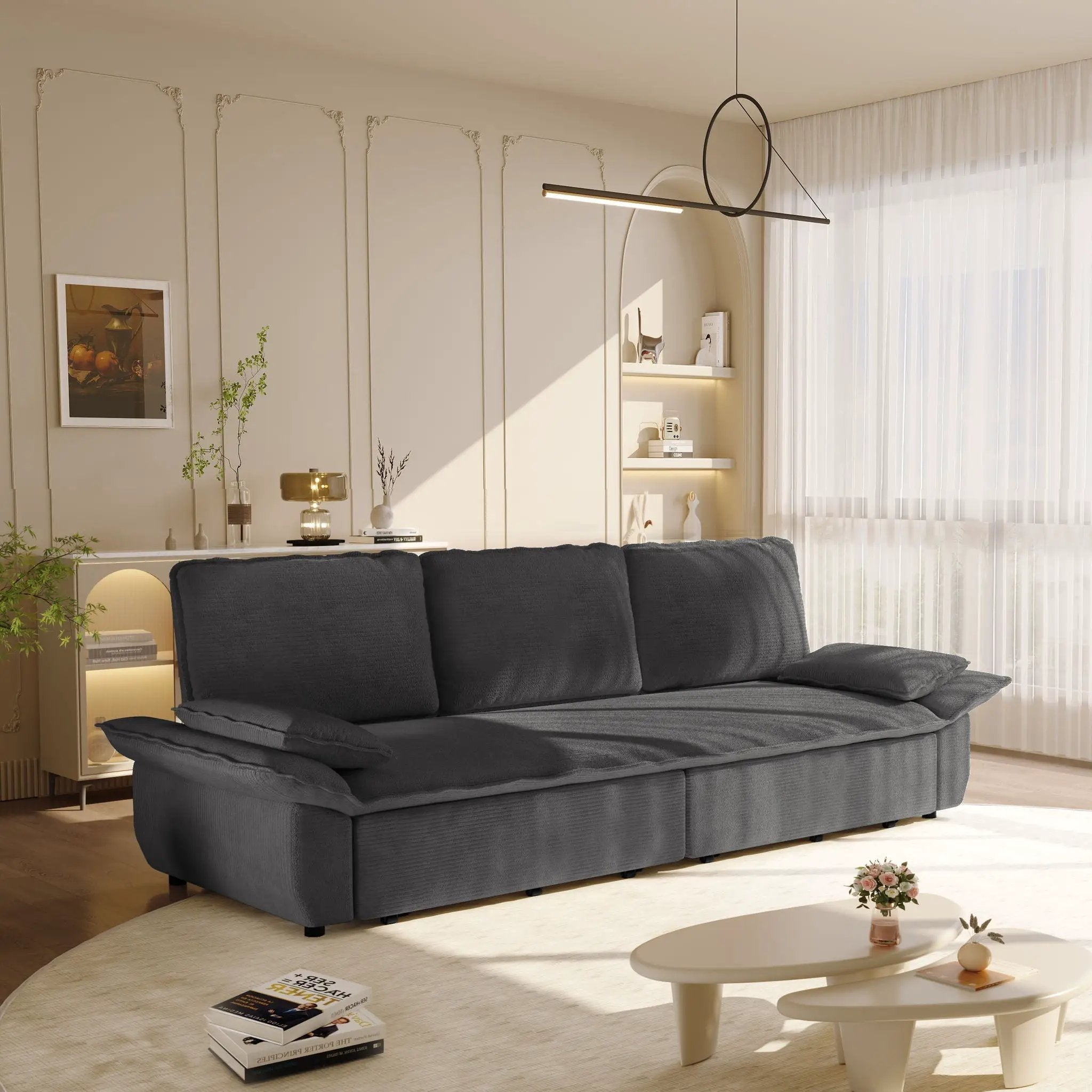 King Size Pull Out Sofa Bed, 3 In 1 Convertible Multifunctional by HouseOfZazla
