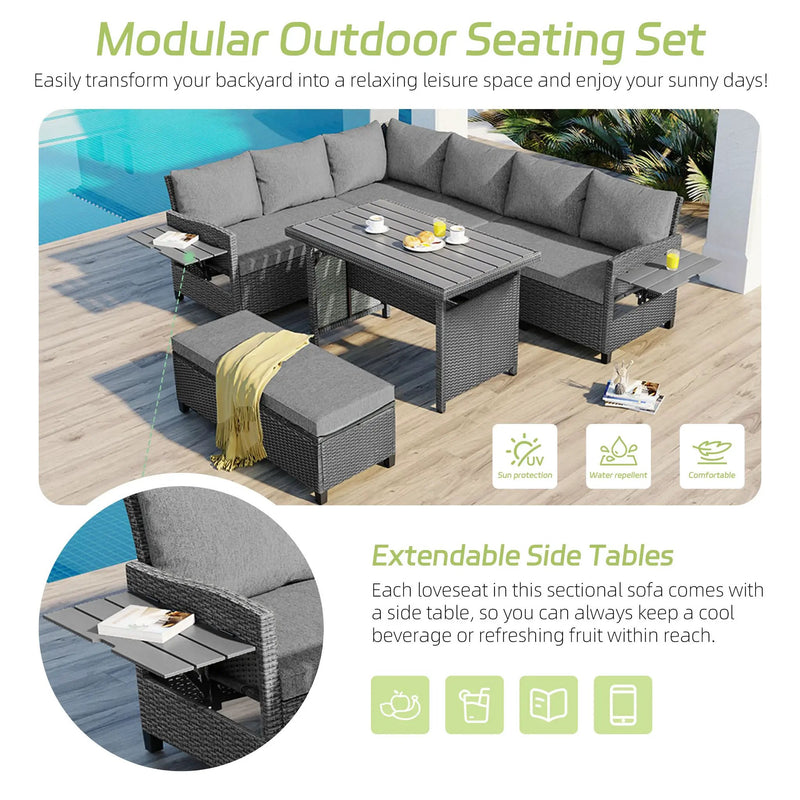 Tomax 5-Piece Outdoor Patio Rattan Sofa Set by HouseOfZazla