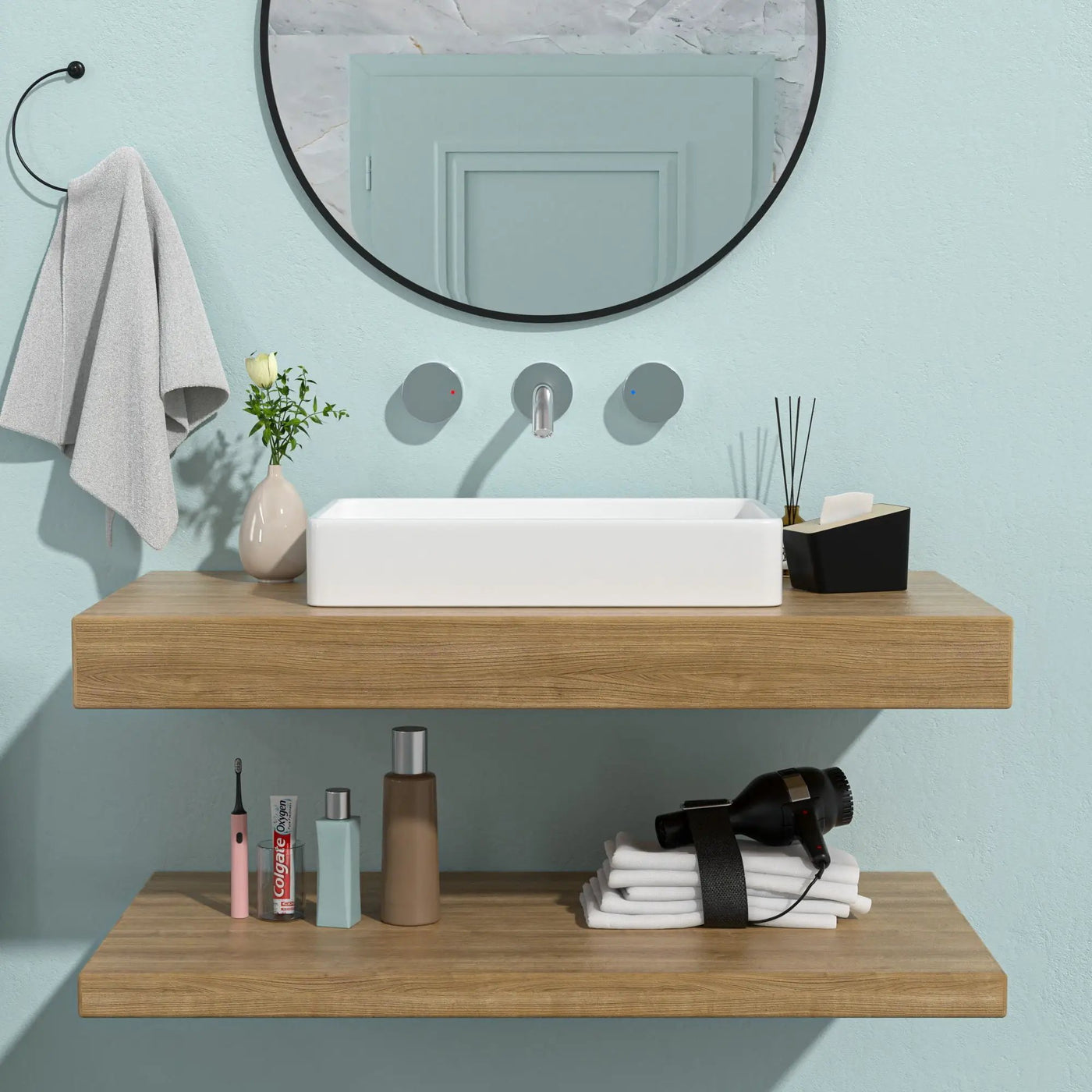 Modern European Design Ceramic Rectangular Vessel Bathroom Sink by HouseOfZazla