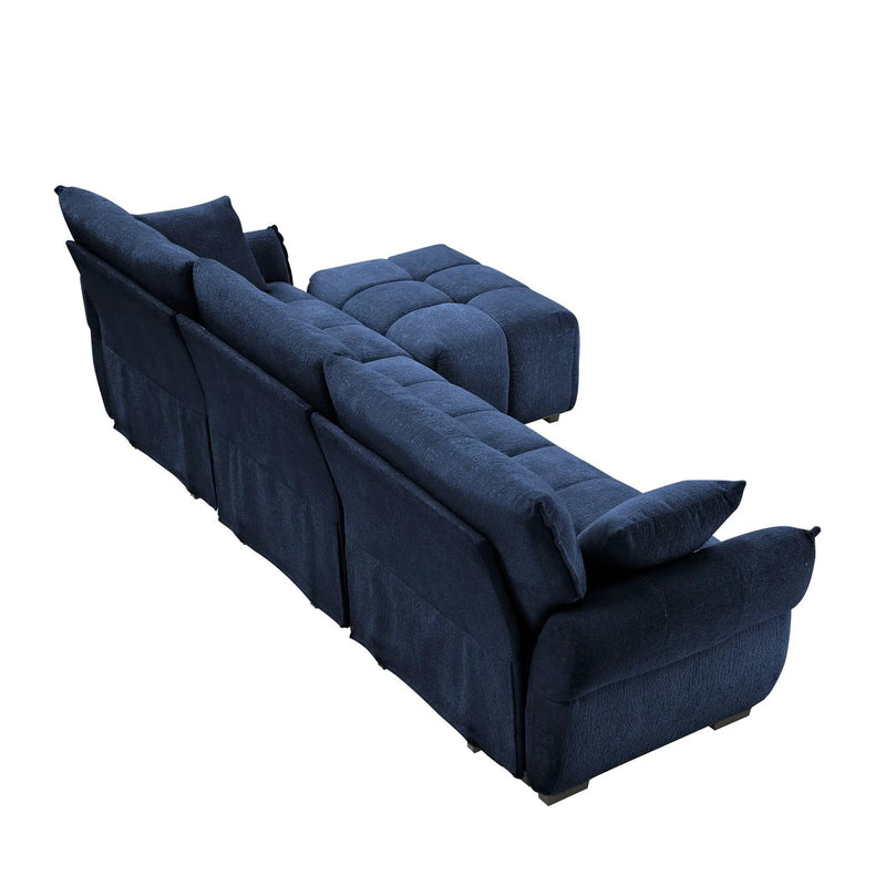 Sofa Set With Ottoman And Pillows, Textured, High Resilience Cushions by Unique Piece Furniture