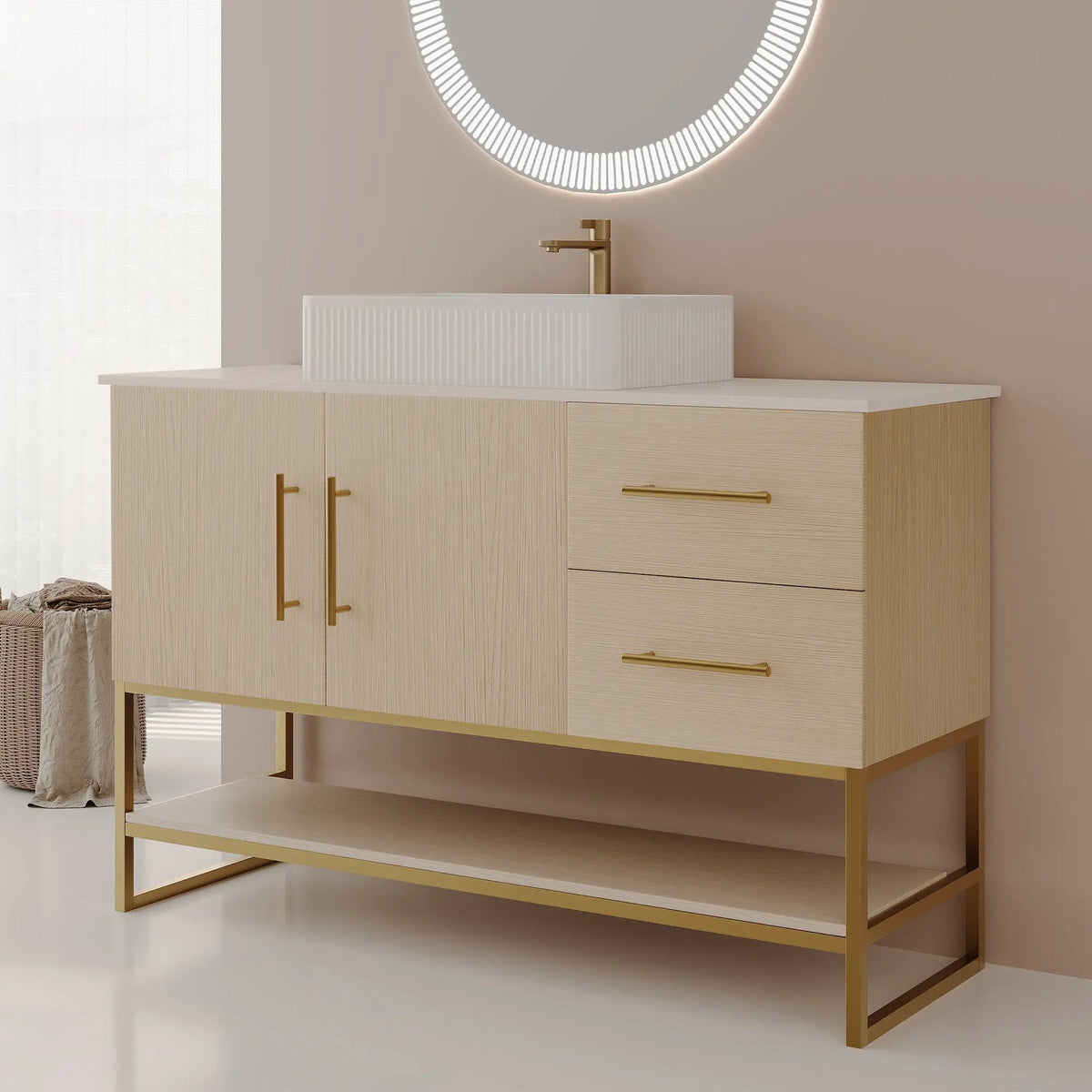 47.2" Modern Bathroom Vanity With Ceramic Vessel Sink by HouseOfZazla