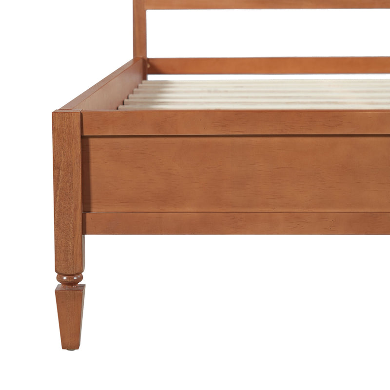 King Size Wood Platform Bed Frame with Classic Panel Headboard by HouseOfZazla
