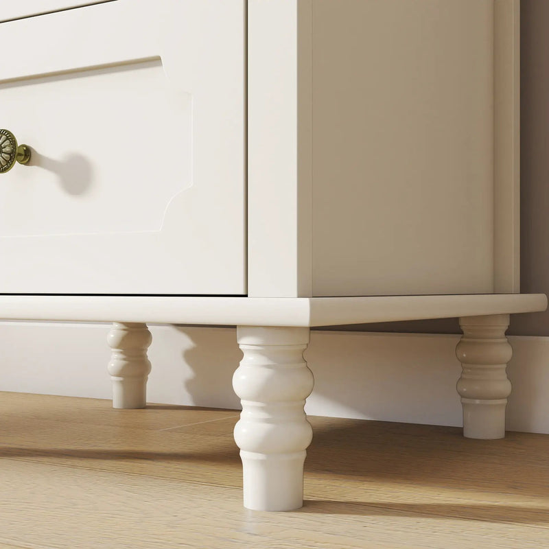 Minimalism Buffet Cabinet With Glass Doors And Double Drawer by HouseOfZazla