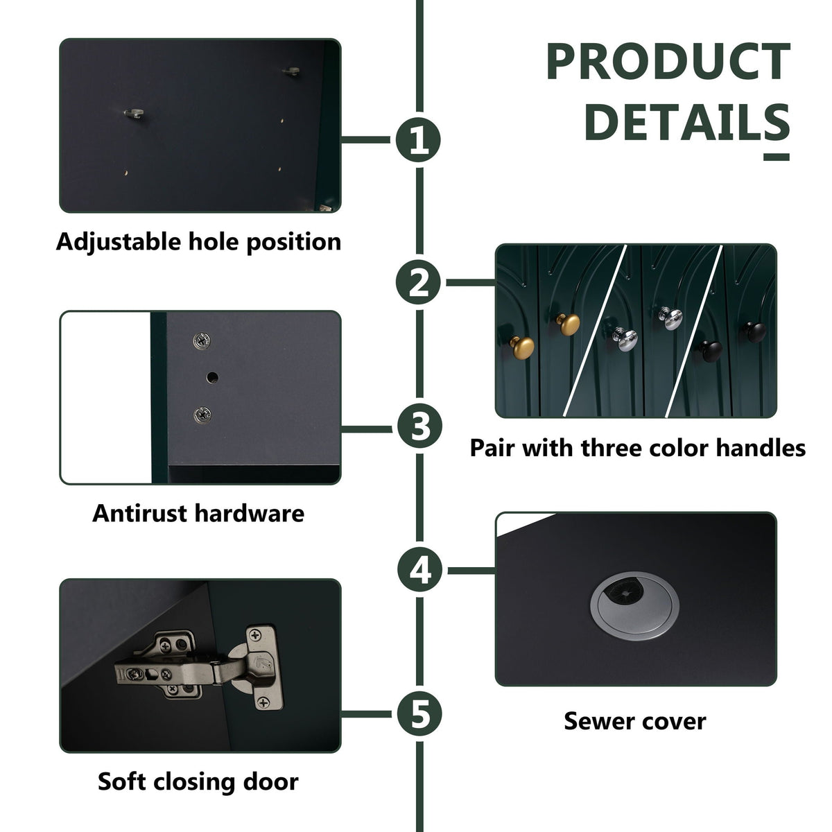 Modern Freestanding Bathroom Vanity With Soft Close Cabinet Doors, photo 21 of 40