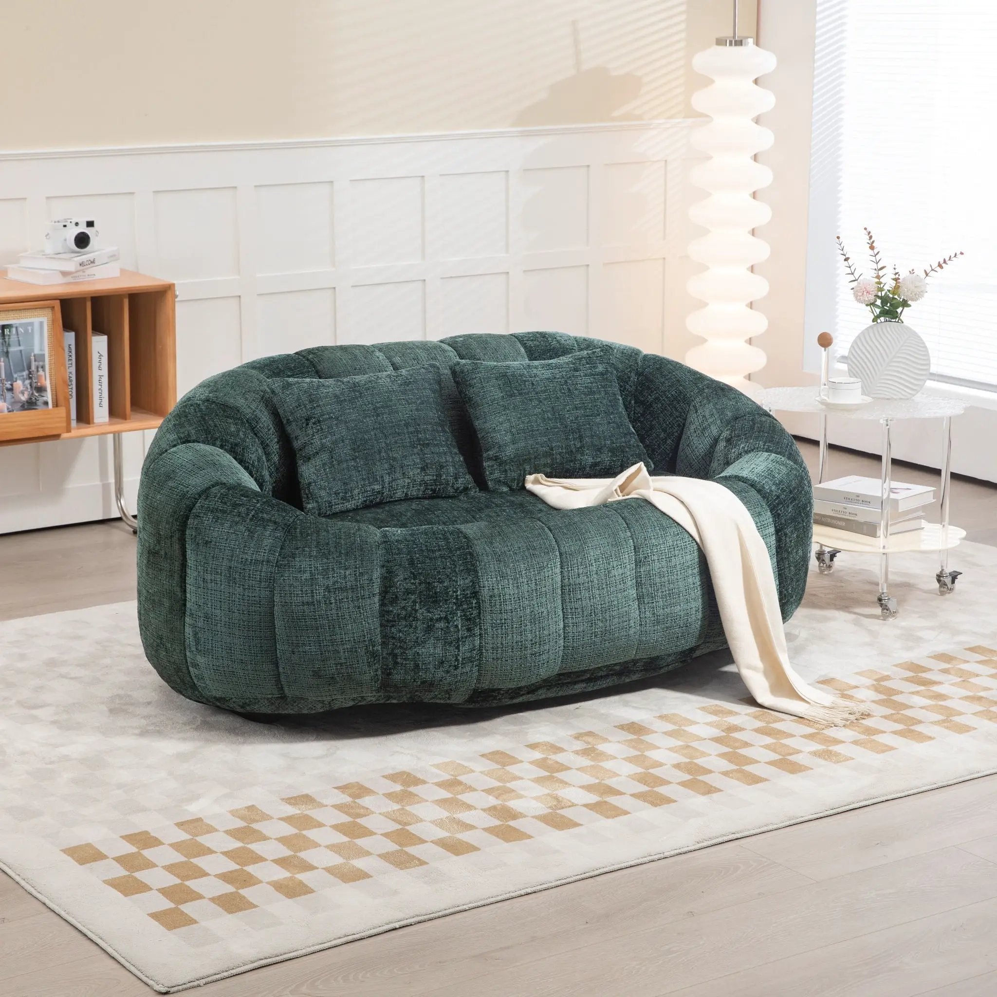 Bean Bag Lazy Sofa, Durable Comfort Lounger High Back Bean Bag Chair Couch by HouseOfZazla