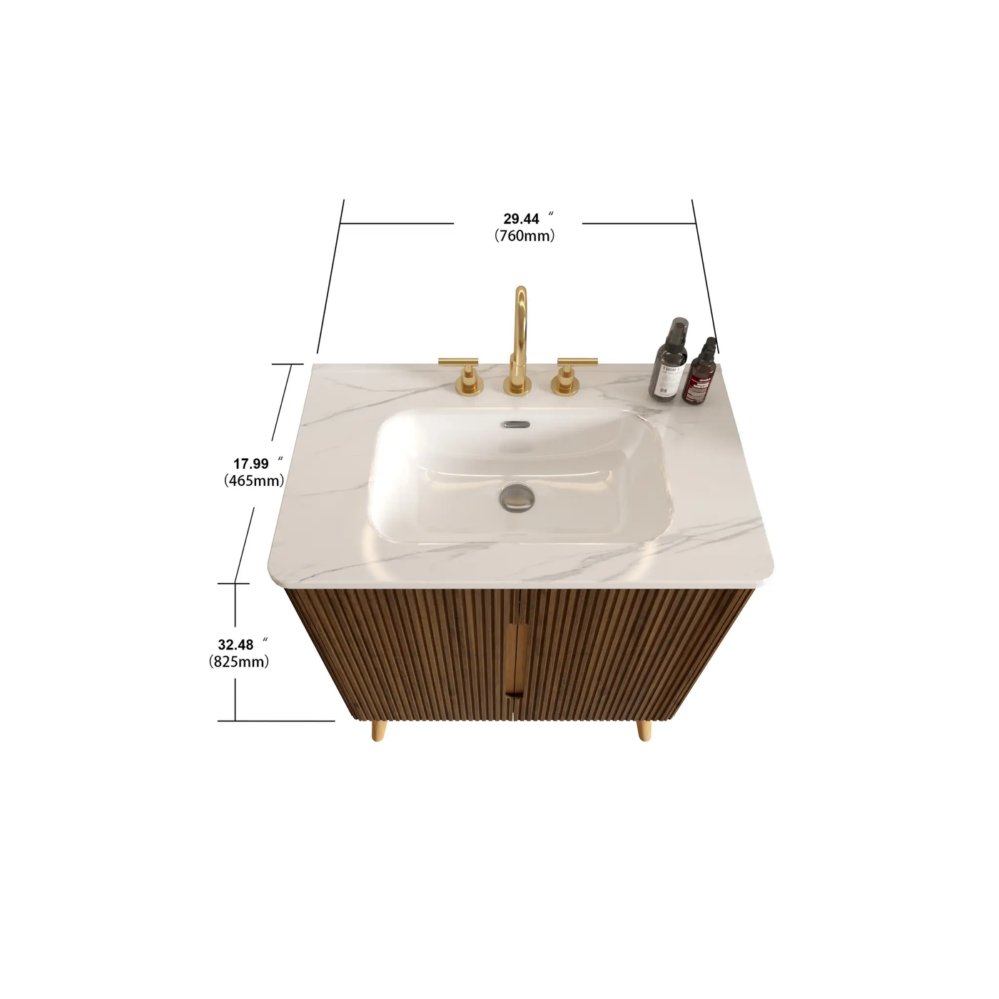 Etna 30"F Striped Bathroom Vanity by HouseOfZazla