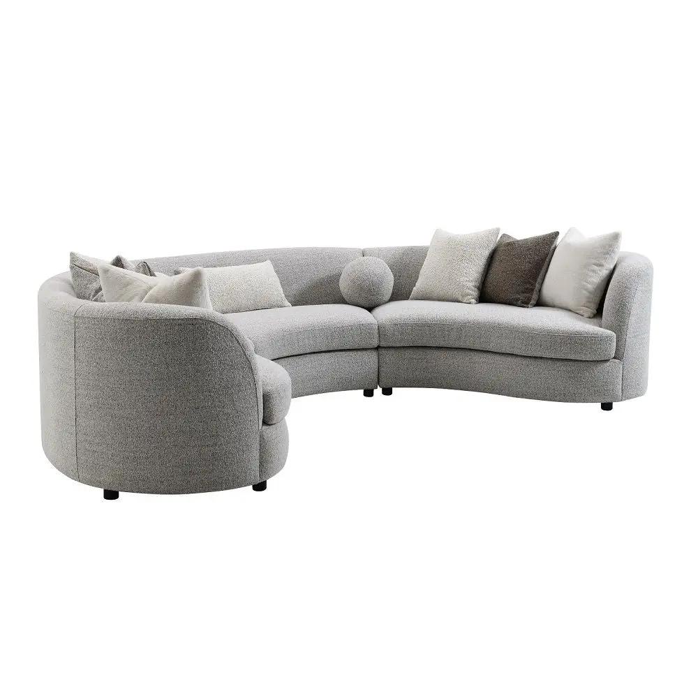 Ivria - Sectional Sofa With 9 Pillows - Gray Boucle by Unique Piece Furniture