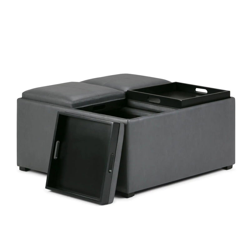 Avalon - Square Coffee Table, Storage Ottoman