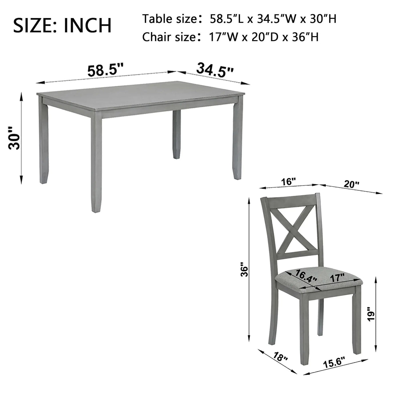 Kitchen Dining Set, Rectangular Dining Table by Unique Piece Furniture