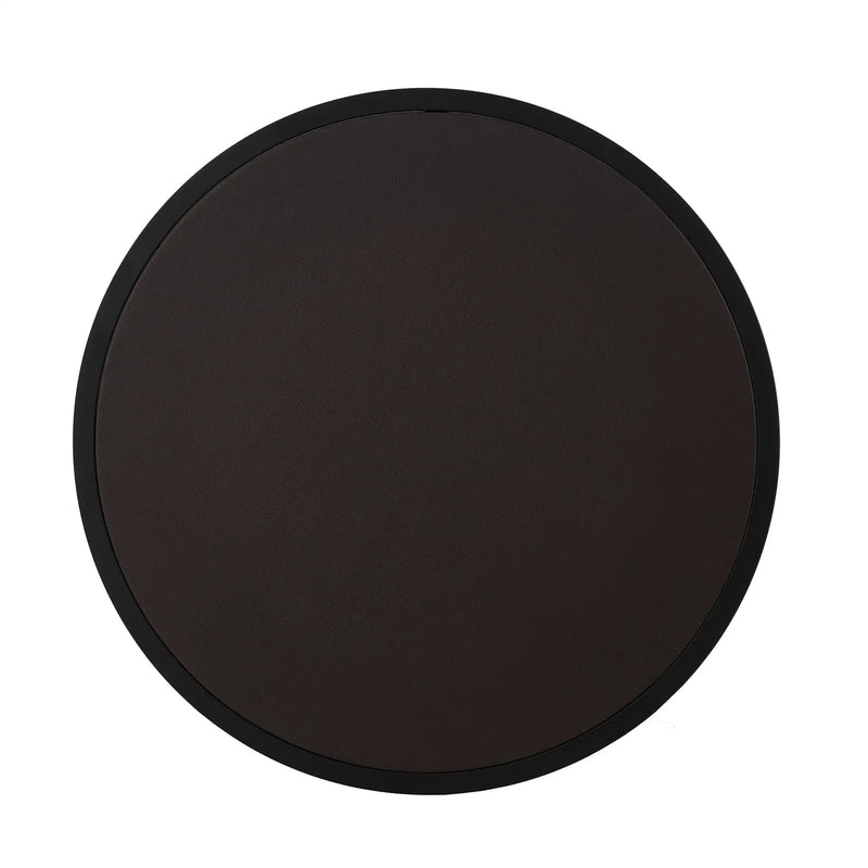 Modern Faux Leather Nesting Round Coffee Table Set - Dark Brown by HouseOfZazla