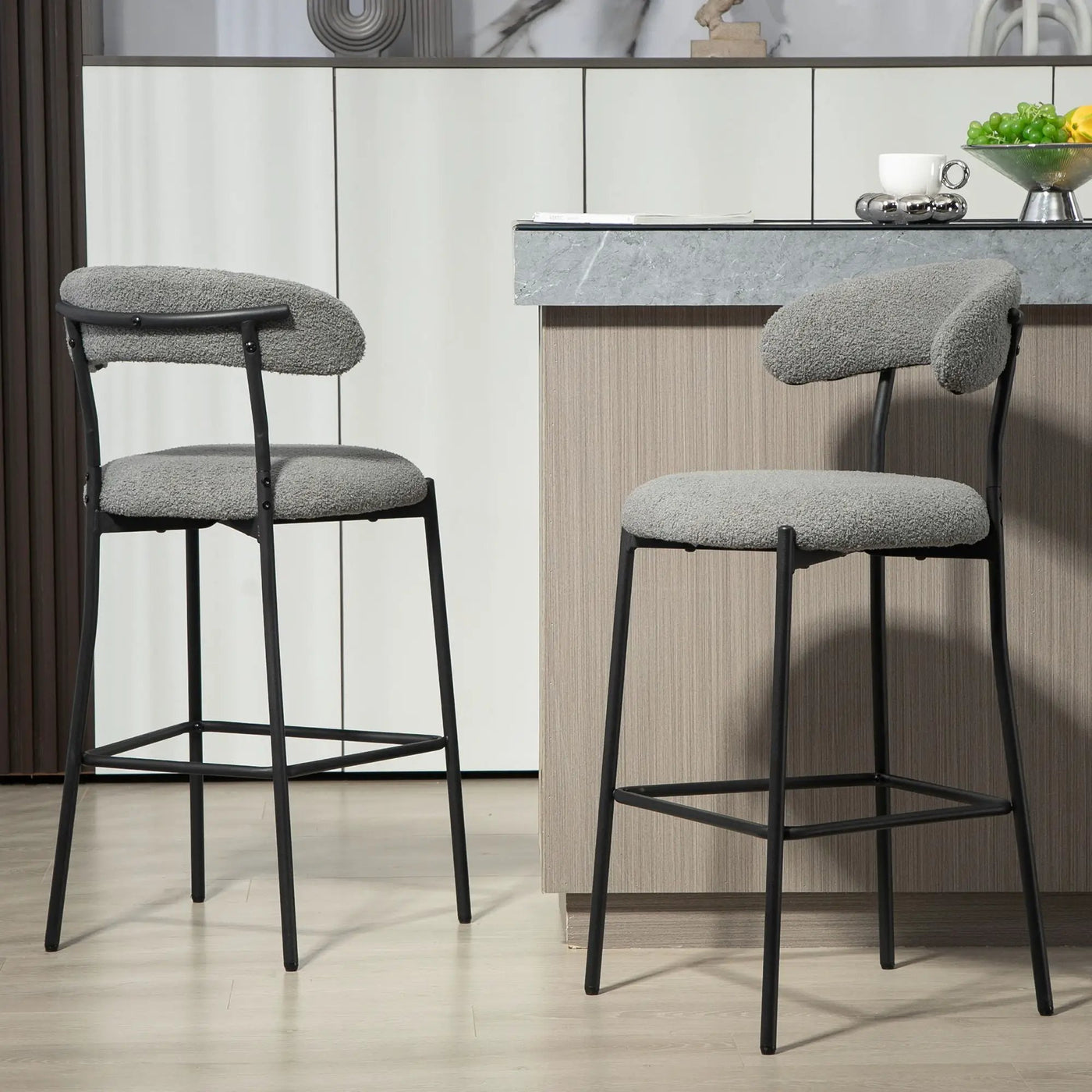 Counter Height Bar Stools With Powder Coating Base And Footrest by Unique Piece Furniture