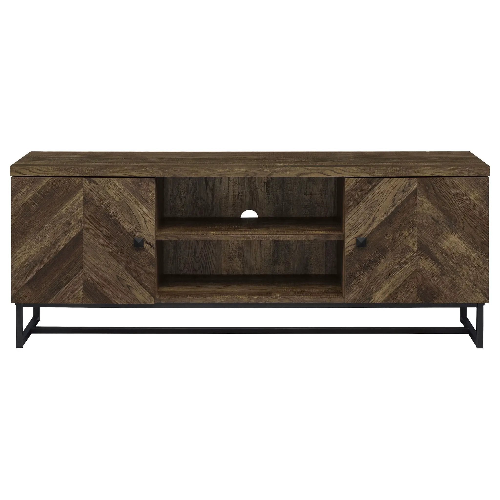 Myles 2-door Engineered Wood 60-inch TV Stand Rustic Oak by Unique Piece Furniture