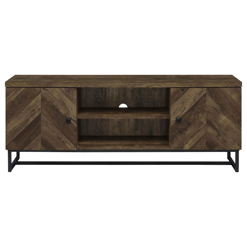 Myles 2-door Engineered Wood 60-inch TV Stand Rustic Oak by Unique Piece Furniture