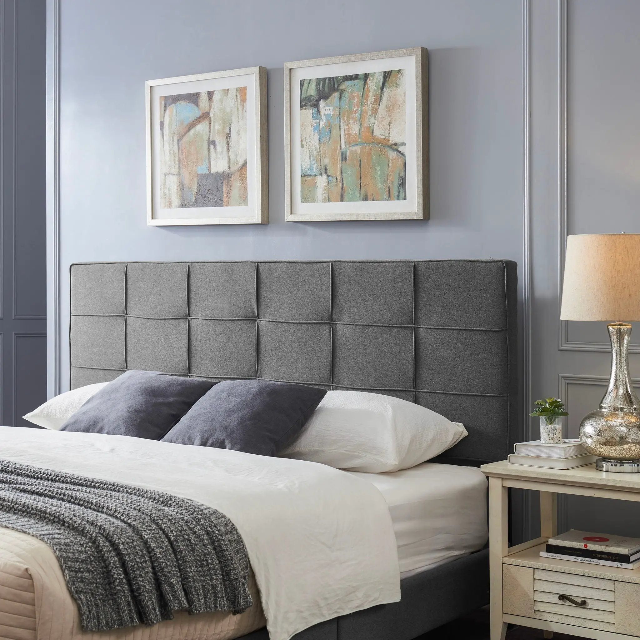 King / California King Sized Headboard - Charcoal Gray by HouseOfZazla
