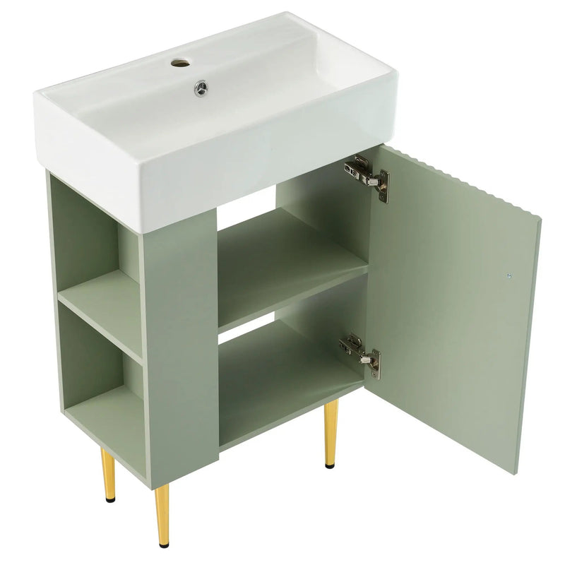 Bathroom Vanity, Combo Cabinet, Bathroom Storage Cabinet, Single Ceramic Sink by HouseOfZazla