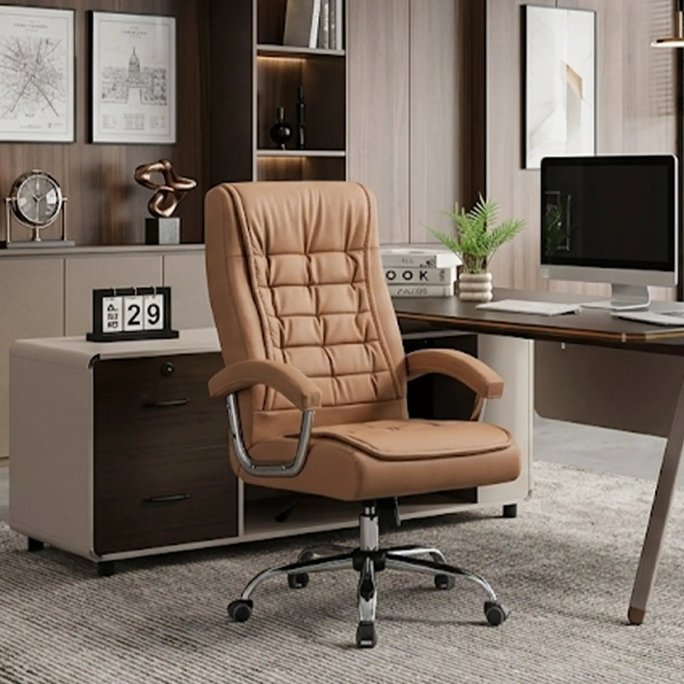 Executive Office Chair - High Back PU Leather Ergonomic Design by HouseOfZazla
