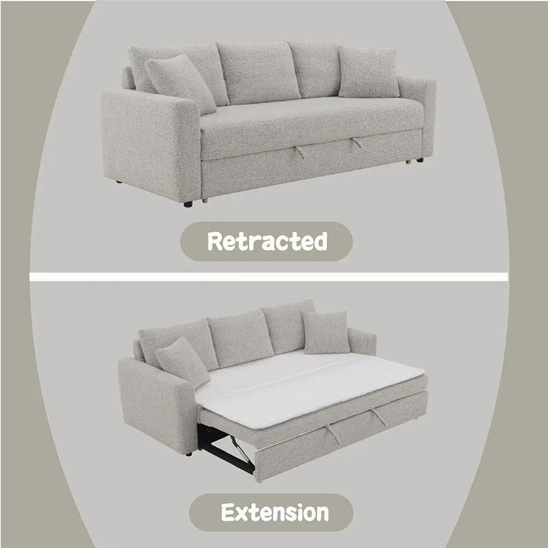 Connie - Sofa With Sleeper - Gray Boucle by Unique Piece Furniture