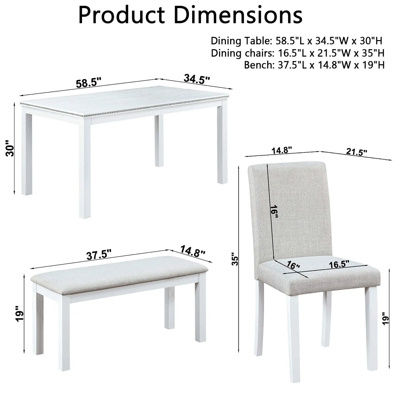 Dining Table Set With Crystal Decoration And Upholstered Chairs by HouseOfZazla