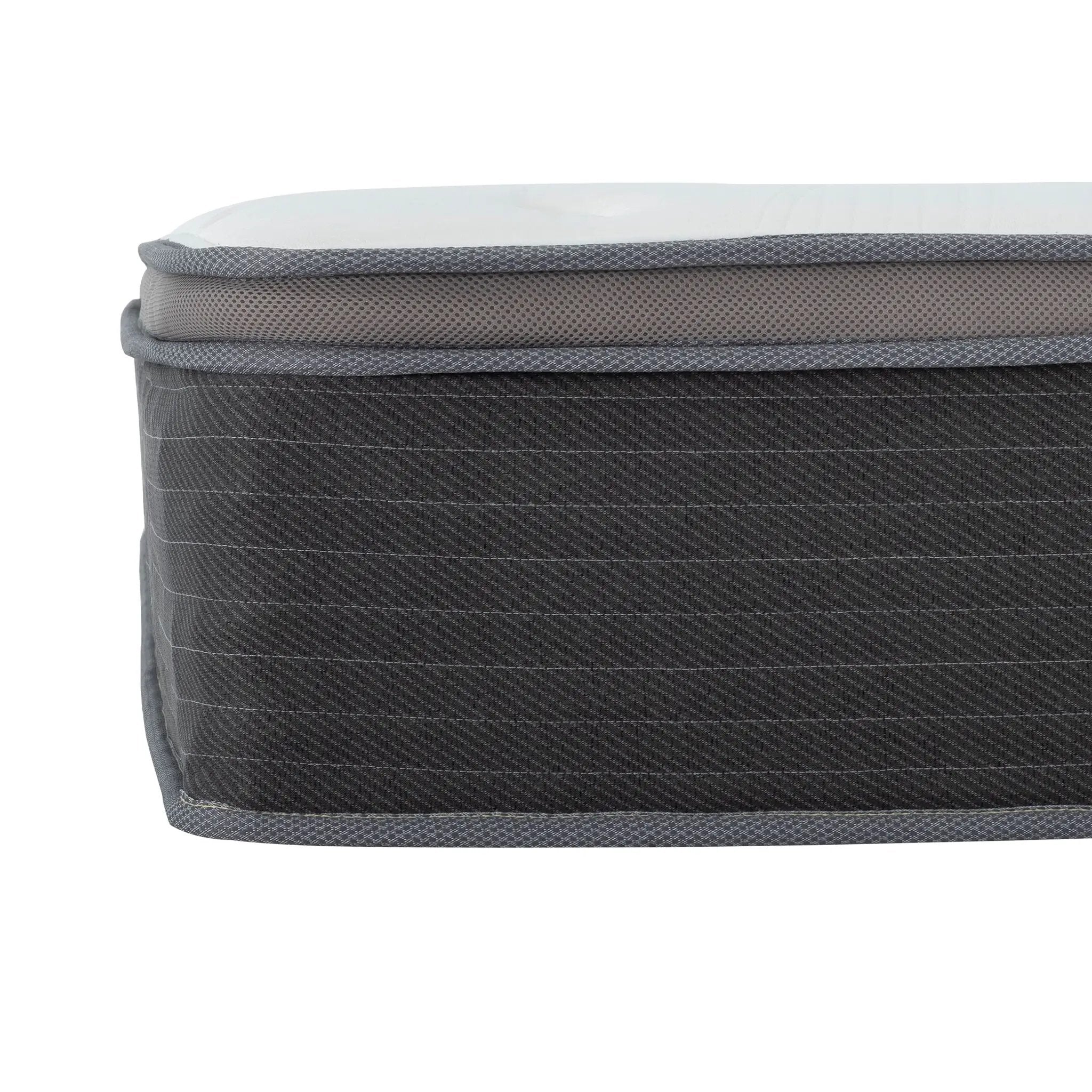 12'' Hybrid Mattress In A Box, Plush Gel Memory Foam Mattress Top With Pocket Coil Base - Gray / White - Queen by HouseOfZazla