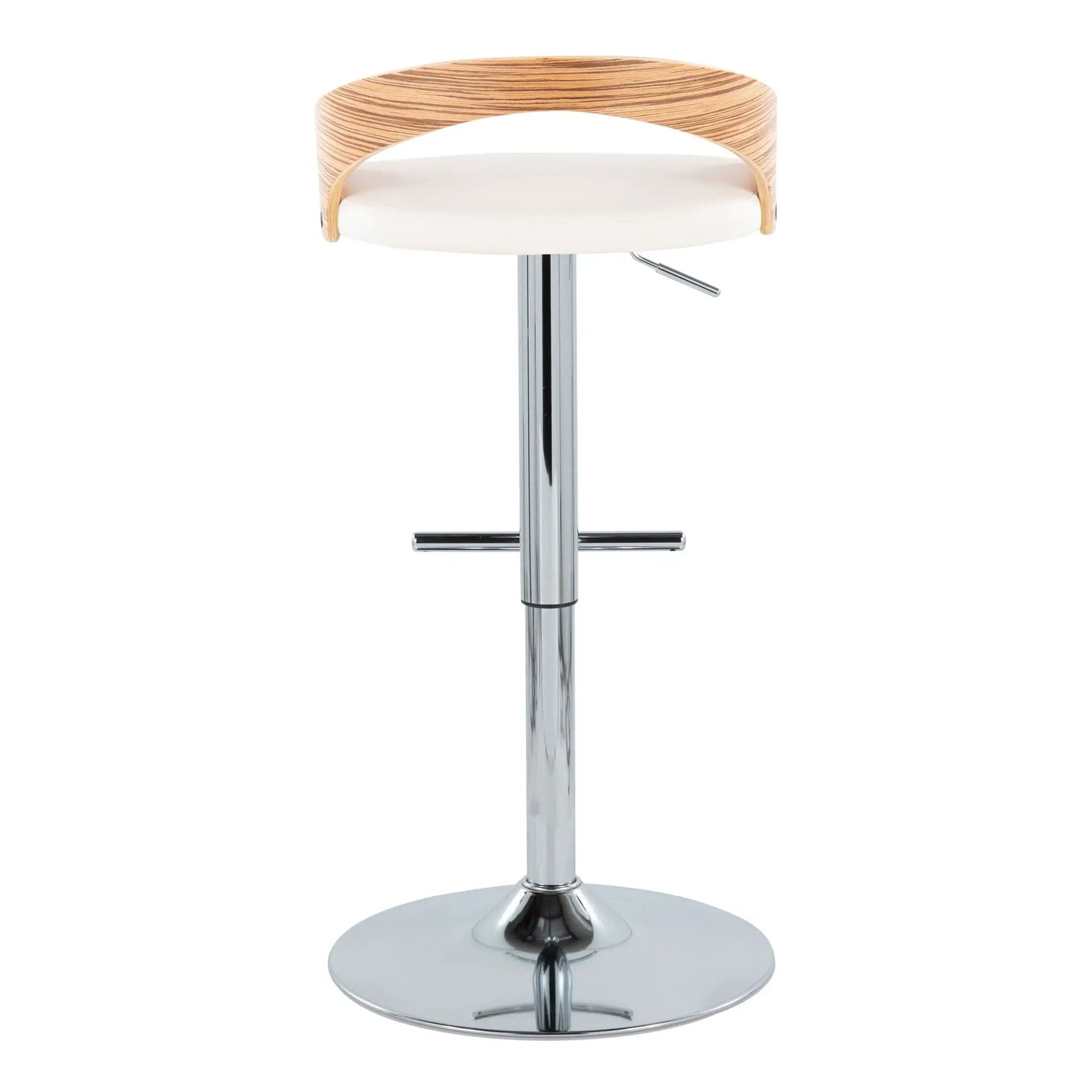 Grotto - Contemporary Adjustable Height Barstool With Swivel With Straight T Footrest (Set of 2) by Unique Piece Furniture