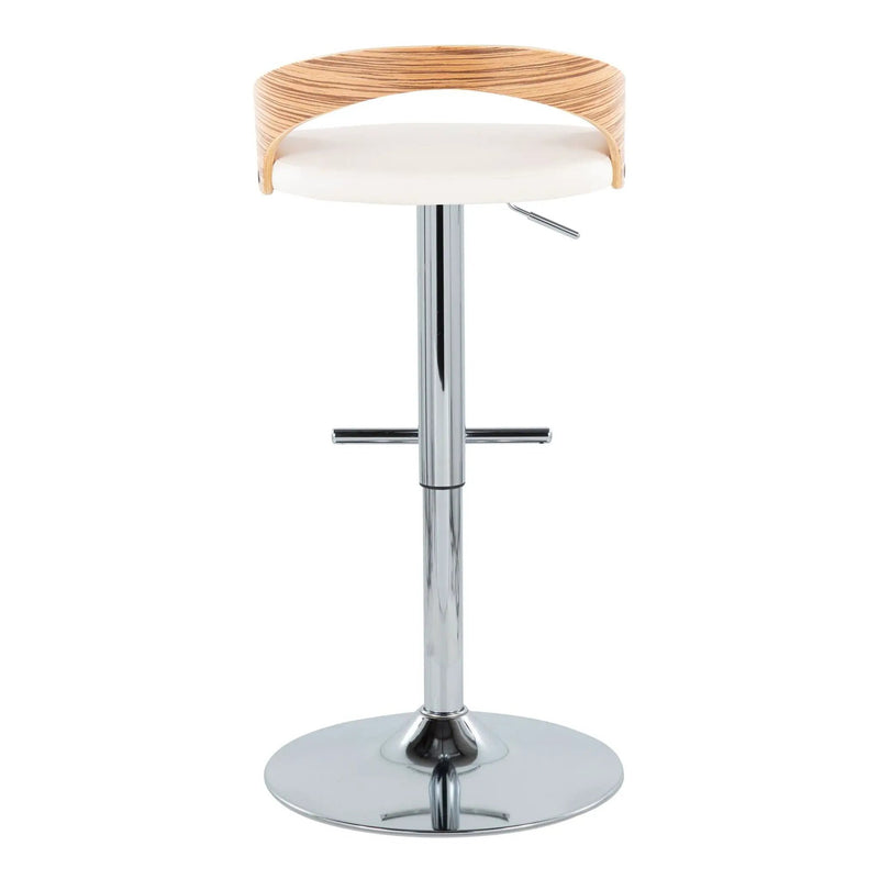 Grotto - Contemporary Adjustable Height Barstool With Swivel With Straight T Footrest (Set of 2) by HouseOfZazla