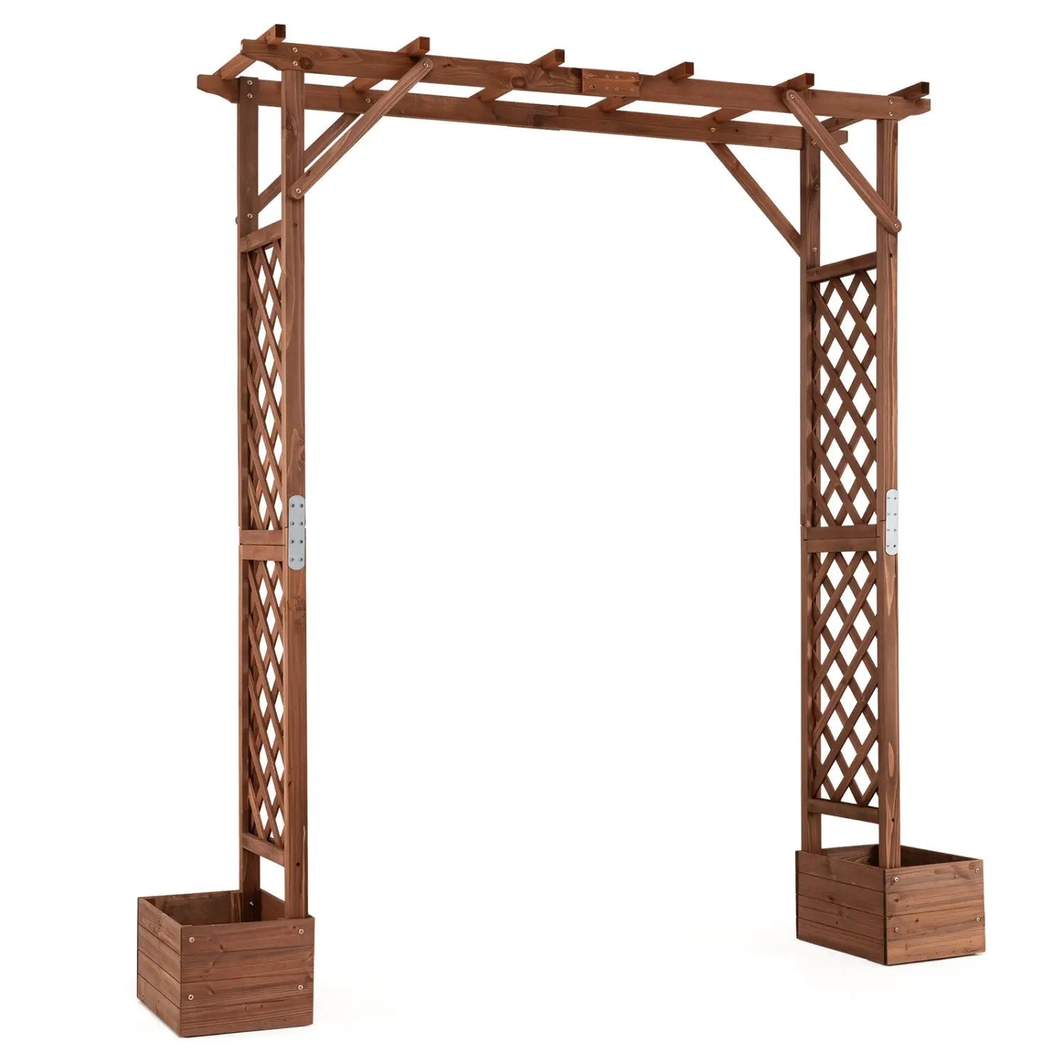 Garden Arbor with Planter Boxes 87in Tall Wooden Trellis by DirectDeals